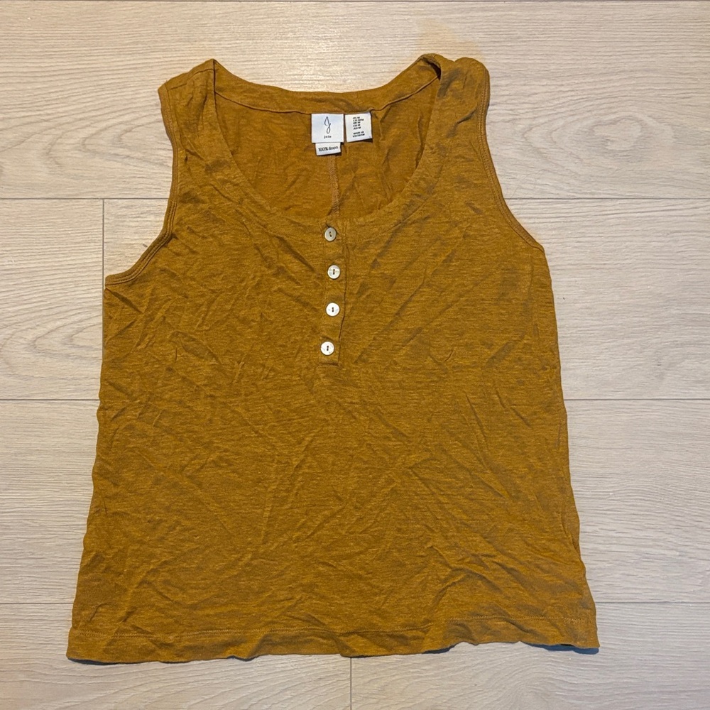 Joie Mustard Button-Front Tank Top
